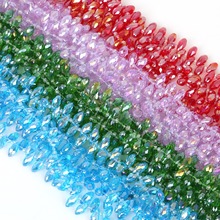 AB Colors 50Pcs Waterdrop Austrian Crystal Beads 6*12mm Teardrop glass beads for jewelry making bracelet DIY Earrings Material 2024 - buy cheap