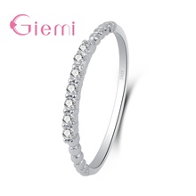 Wholesale Simple Style Women Girls Party Engagement Jewelry     Silver Ring With Clear Cubic Zirconia 2024 - buy cheap