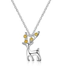 Novo antler sika deer elk pingente colar para mulher clavícula corrente gargantilha colar jóias de natal san6 2024 - compre barato