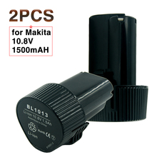 2 шт./лот сменный перезаряжаемый аккумулятор для электроинструментов MAKITA 10,8 В 1500 Ач li-ion BL1013 мАч LCT204 DF330D TD090D 2024 - купить недорого
