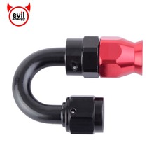 Evil engame an6 adaptador de óleo para resfriador de óleo, extremidade de 180 graus giratória, compatível com mangueira de óleo ptfe 2024 - compre barato