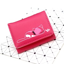 Women Wallets Small Fashion Brand Leather Purse Ladies Card Bag Cat Women Clutch Women Female Purse Money Clip Wallets 367 2024 - buy cheap