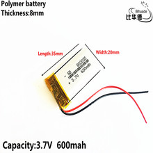 Good Qulity 3.7V,600mAH 802035 Polymer lithium ion / Li-ion battery for tablet pc BANK,GPS,mp3,mp4 2024 - buy cheap