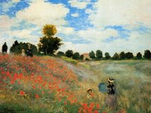 Monet Poppies At Argenteuil Hand Painted Landscape Oil Painting On Canvas Museum Quality 2024 - buy cheap