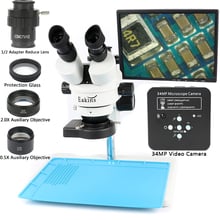 3.5-90X Simul-Focal Zoom Trinocular Stereo Microscope With 34MP HDMI USB Industrial Digital Video Camera PCB Solderin Repair Set 2024 - buy cheap