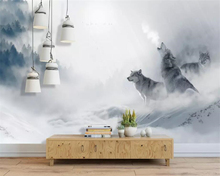 beibehang Custom Wall Wallpaper Nature Fog Ink Forest Snow scene Bar Cafe KTV Background wall papers home decor carta da parati 2024 - buy cheap