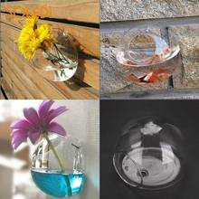 Полукруглая настенная стеклянная Цветочная ваза для растений, гидропонный Контейнер для дома 2024 - купить недорого