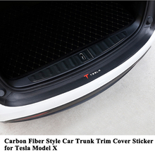 Car Trunk Pedal Trim Cover Sticker Carbon Fiber Protector Liftgate Decoration Logo Car Styling Accessories for Tesla Model X 2024 - buy cheap