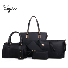 SGARR Luxury Women Handbag Shoulder Bags Fashion Nylon 6 Pieces Sets Composite Bags Large Capacity Tote Bag For Women Clutch 2024 - buy cheap
