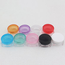 200 X 3g  Empty Square Cosmetic Container Pot Transparent Round Cap Jar ,Clear Plastic Bottles Tin,Sample Cream Jars Nail Art 2024 - buy cheap