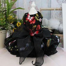 Vestido para cachorro de estimação, roupas de alta qualidade, com estampa de flores, saia tutu preta de princesa para cachorro pequeno e médio, vestuário para chihuahua 2024 - compre barato