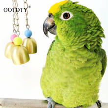 OOTDTY Parrot Bird Toys Metal Ring Bell Hanging Cage Toys For Parrot Squirrel Parakeet Birds Bird Accessories 2024 - buy cheap