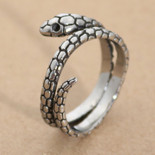 Мужское и женское серебряное кольцо со змеиным принтом, индивидуальная из нержавеющей стали, кольца для вечеринок, 2019 2024 - купить недорого
