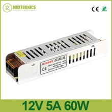 Preço de atacado interruptor adaptador de fonte de alimentação slim 12v 5a 60w para dc para faixa de luz led cctv