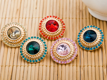 Girl's fashion crystal Hijab pins diamond brooches corsage muslim hijab button 12pcs/lot mix color order 2024 - buy cheap