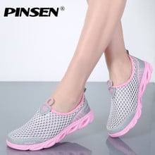 PINSEN 2022 Summer Casual Shoes Woman Slip-On Platform Flats Female Breathable Zapatillas Slipony Women Shoes Zapatillas Mujer 2024 - buy cheap