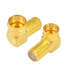 2 peças F Plugue Macho para F Fêmea Jack Conector do Adaptador de Ângulo Direito Goldplated 90 Graus Coax TV "F" 2024 - compre barato