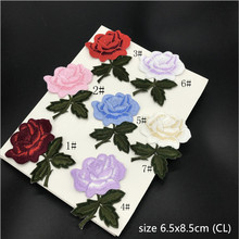 New arrival 20 pcs Rose flowers Embroidered patches iron on Jeans coat tshirt bag dress decor repair Motif accessory diy 2024 - buy cheap