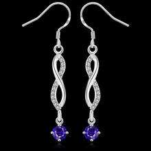 Wholesale High Quality Jewelry 925 jewelry silver plated Inlaid Blue Stone Earrings for Women best gift SMTE453 2024 - buy cheap