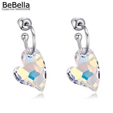 BeBella-pendientes colgantes de cristal con forma de corazón para mujer, aretes hechos con Elementos Swarovski, regalos de fiesta, 5 colores 2024 - compra barato