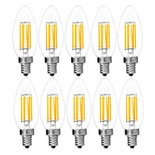 10pcs/lot C35 Led Filament Light 4W 6W Dimmable LED Edison Bulb C35L Candle Light Bulb Warm Cold Color Retro Antique AC220-240V 2024 - buy cheap