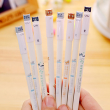6 шт. 0,38 мм корейские милые кавайные кошачьи японские гелевые ручки синий черный отжимные офисные школьные принадлежности Канцтовары 2024 - купить недорого