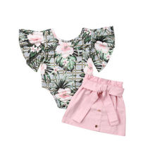 2PCS Newborn Baby Girl Floral Tops Romper Dress Skirt Outfits Clothes Summer 2024 - buy cheap
