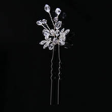 Silver Color Leaf Crystal Rhinestone Hair Pins Bridal Hair Sticks Headpieces Tiaras Wedding Crown Hair Jewelry Accessories VL 2024 - buy cheap