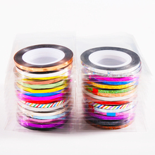 5 rolos/conjunto multicolorido ab prego arte rolls striping fita linha dicas manicure decoração adesivo ferramentas conjunto 2024 - compre barato