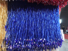 15cm high class H-82509 beaded Fringe Ribbon Trim Fringe Tassel Lace Trim for party dress decoration in blue color 2024 - buy cheap