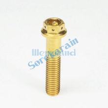 1.5mm Pitch M10x45mm Golden GR5 Titanium Motorcycle Hex Head Flange Bolts 2024 - buy cheap