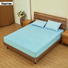 160X200cm Waterproof Mattress Protector 100% Cotton Terry Mattress Cover Bed Bug Proof Dust Mite Mattress Pad Cover Blue Color 2024 - buy cheap
