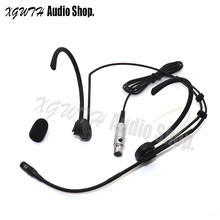 Black Dual Hook Head Headset Microphone For AKG Wireless Radio Mic System Transmitter Beltpack Foldable Ears Mini XLR 3Pin TA3F 2024 - buy cheap