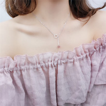 Luxueni colar de prata esterlina 925, joia para meninas, colar com pingente de animal de cristal rosa, presente de natal feminino 2024 - compre barato