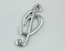 BBQ@FUKA Auto Car Musical Notes Silver Emblem Badge Decal Sticker Metal Fit for BMW 5 series 525LI  530LI 2024 - buy cheap
