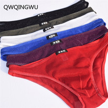 6PCS Sexy Briefs Men Underwear Bright Color Mesh Brief Transparent Men's Sexy U Convex Lingerie Underwear Gay Gauze Cueca Briefs 2024 - buy cheap