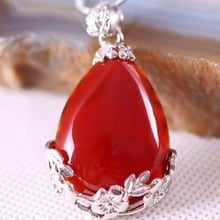 Fashion Jewelry 27x36MM Water Drop Cabochon CAB Bead Natural Stone Red Carnelian Onyx Pendant 1Pcs K320 2024 - buy cheap