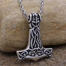 youe shone Men's Pendant Necklace Silver Irish Knot Elegant Thor Hammer Necklace 2024 - buy cheap