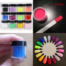 10grs/Box Acrylic Powder Nail Art Acrylic Glitter Powder (12Colors) Nail Decorations For NAIL ART UV Gel Acrylic Powder Dust D20 2024 - buy cheap