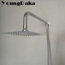 Younddaka-Juego de cabezales de ducha de lluvia de acero inoxidable, brazo de acero inoxidable, 10/8 pulgadas Juego de Brazo de ducha cuadrado, ahorro de agua 2024 - compra barato