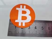 Etiqueta autoadesiva para logotipo bitcoin, etiqueta autoadesiva de bitcoin com 240mm de diâmetro 4cm, item fsfs18 2024 - compre barato
