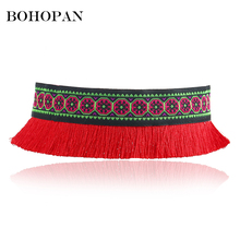 Vintage China Style Colour Statement Necklace For Women Embroidery Big Fringe Tassel Choker Necklaces Fashion Jewelry collares 2024 - buy cheap