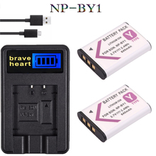 Nuevo 2x batería np BY1 NPBY1 NP-BY1 batería + cargador USB con LCD para Sony HDR-AS100v HDR-AZ1 AZ1VR AZ1VB AZ1VW cámara de vídeo DV 2024 - compra barato