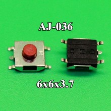 Micro interruptor de botón rojo, 1x5 Pin SMD 6x6x3,7 6x6x3,7mm 2024 - compra barato