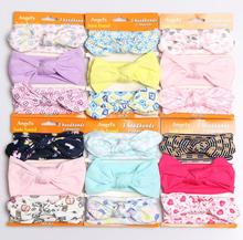 Newborn kids hair Accessories turban headwrap Cotton rabbit ear toddlers elastic Headband high quality Bowknot hairband   FD2 2024 - buy cheap