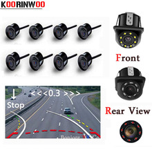 Koorinwoo parktronic dinâmica trajetória carro rearivew câmera sensores de estacionamento do carro 8 sondas alarme frente fort câmera reversa alarme 2024 - compre barato