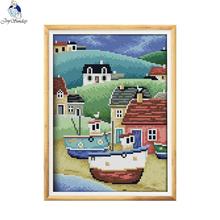 Joy Sunday the Harbour 2 Counted Cross Stitch kits DIY 14CT and 11CT For Embroidery Home Decor Needlework nkf Cross-stitching 2024 - buy cheap