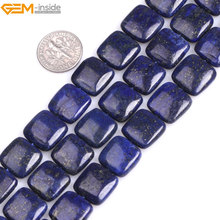 Contas de pedra lápis-lazúli quadradas com pedras para fazer joias, 14mm 10mm 15 polegadas, pulseira de joias diy 2024 - compre barato