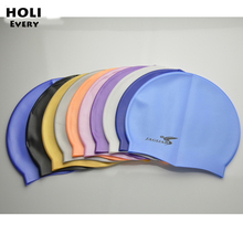 1pc Swimming Cap Swim Silicone Hats Solid Color Water-proof 100% Caps Brand New Adult Men Women Children High Quality 2024 - buy cheap