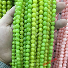 Free Shipping 6 8 10 12mm Beads Natural Stone Beads Mountain Green Jadee beads Dyed multi-color for jewelry making 2024 - buy cheap